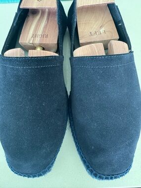 Tom Ford Navy Blue Suede Slip-On Espadrilles